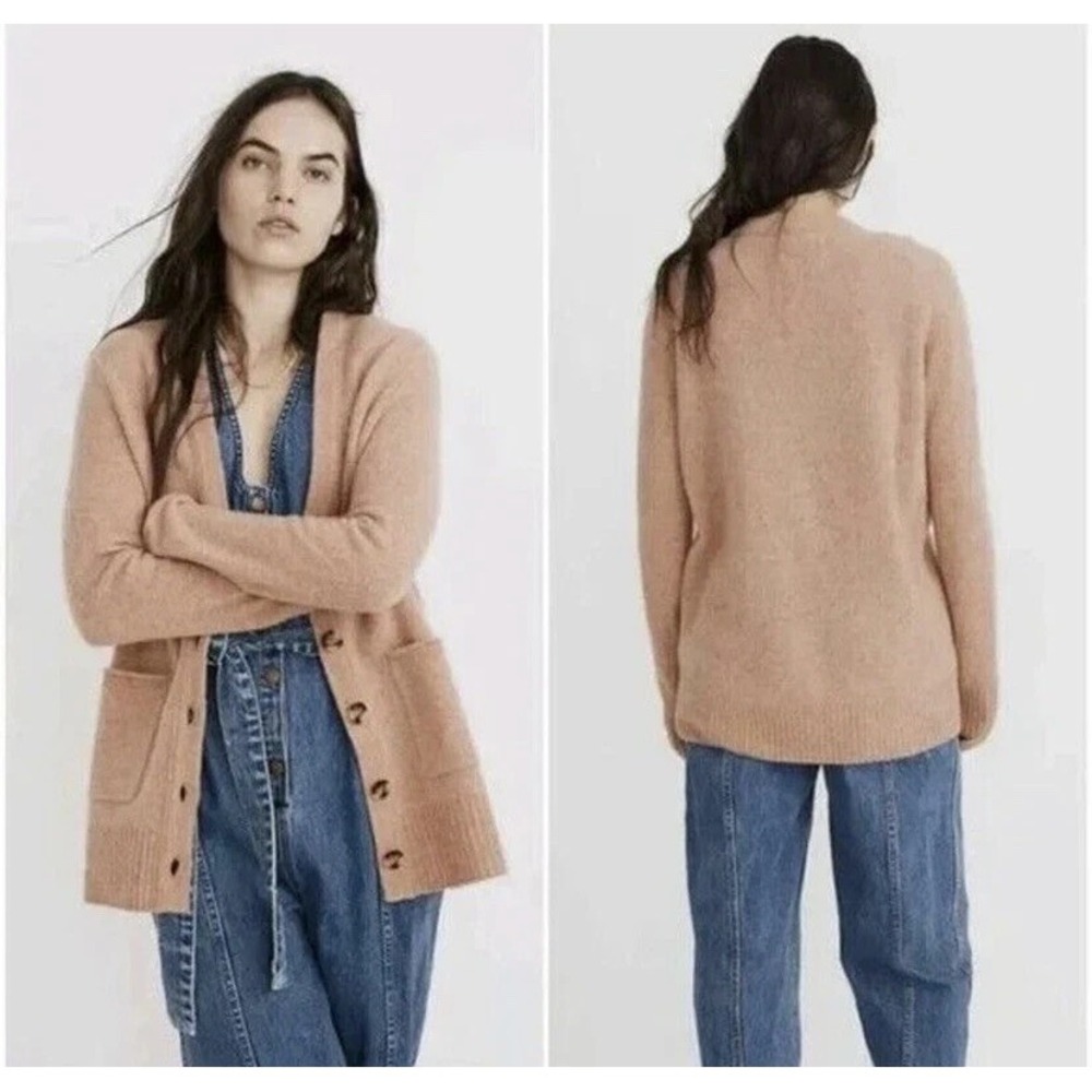 Madewell Sweater Cardigan Womens Beige 100% Merino Wool Pockets Knit M A011527